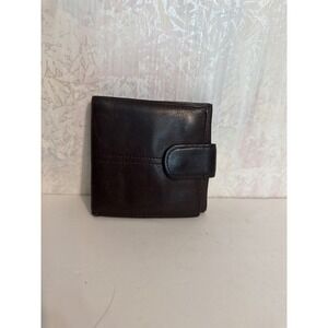 Wilsons Leather Dark Brown Bifold Wallet with Snap Closure and Coin Pocket